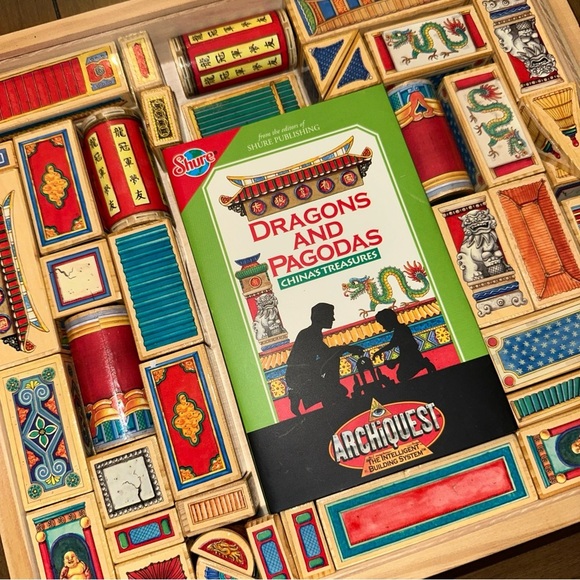Shure Archiquest Dragons & Pagodas Chinas Treasures Complete Set Building Block - Picture 2 of 8